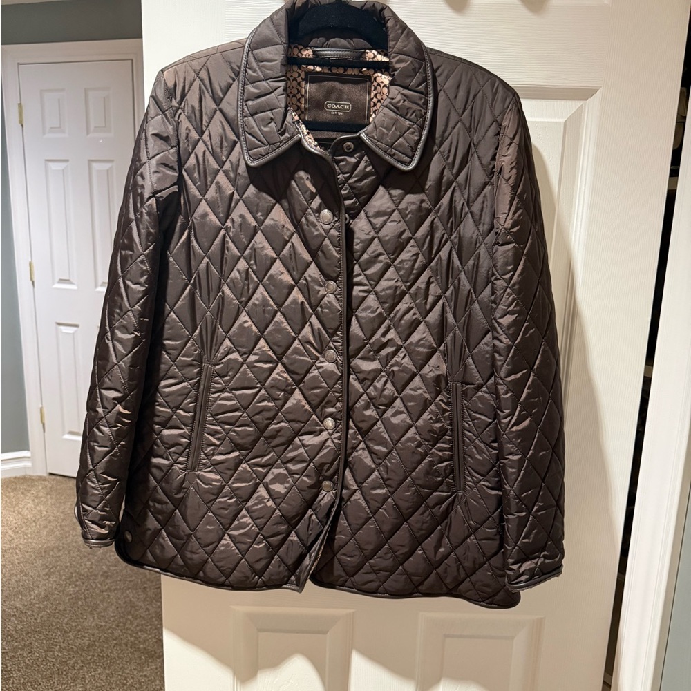 Coach Quilted Dark Brown Puffer Jacket